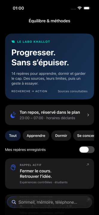 Le labo : quatorze repères sur l’apprentissage, le sommeil et l’attention.